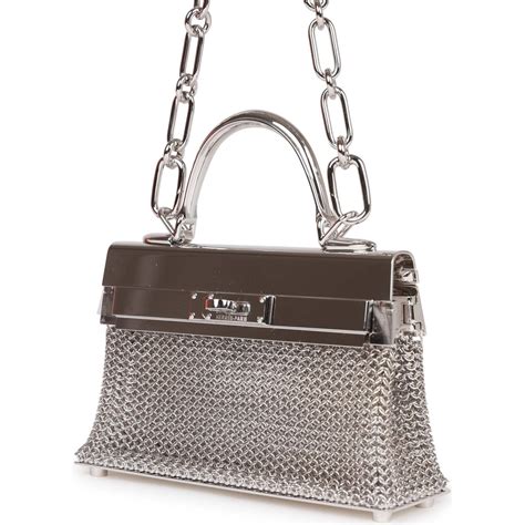 hermes kelly sac bijou pendant with chain in silver|hermes kelly purses.